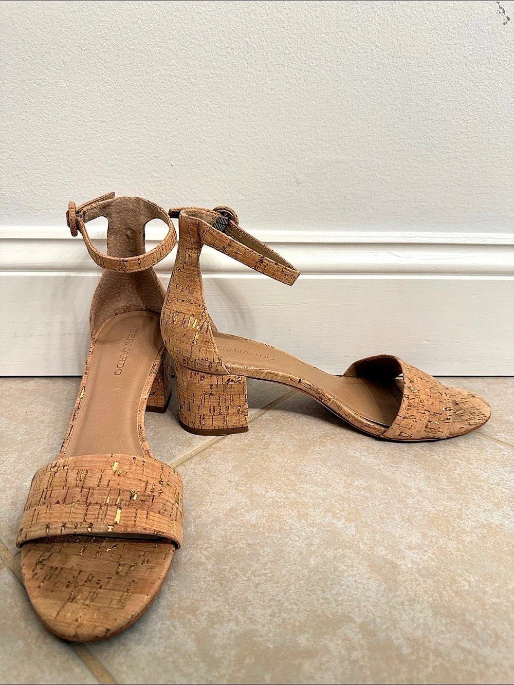 Bernardo Belinda Cork Ankle Strap Heels
US 9.5M